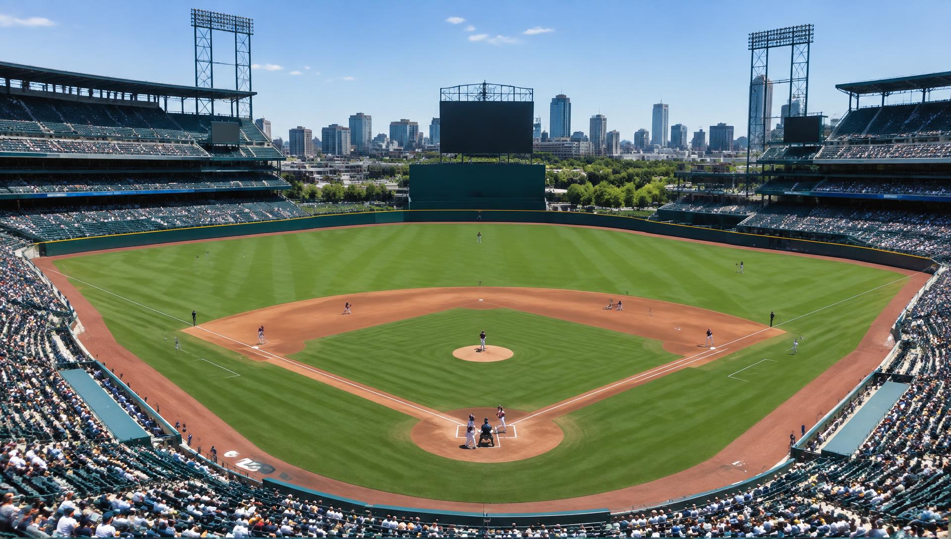 Baseball stadium on game day