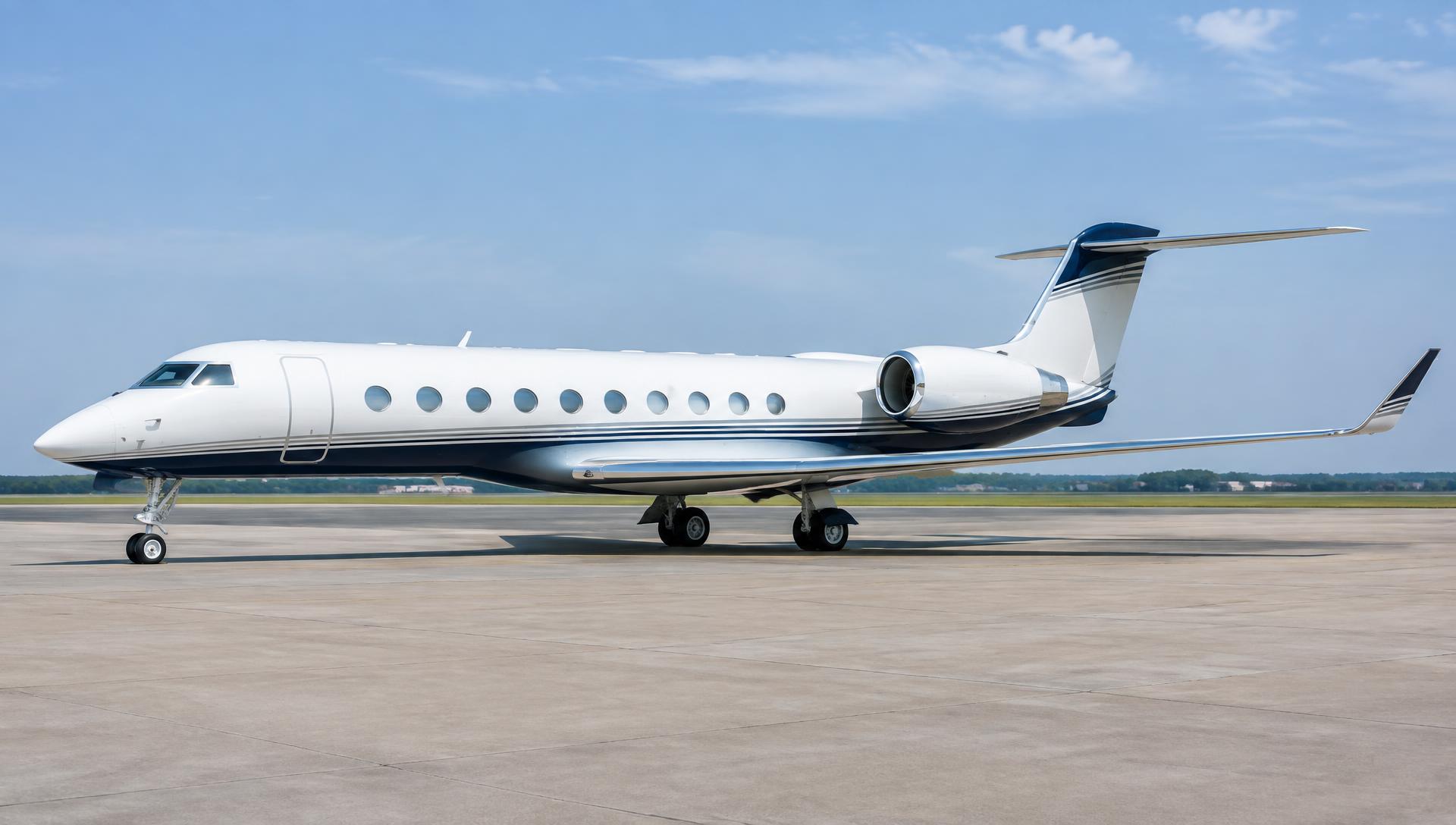 Private jet prepared for a worldwide charter