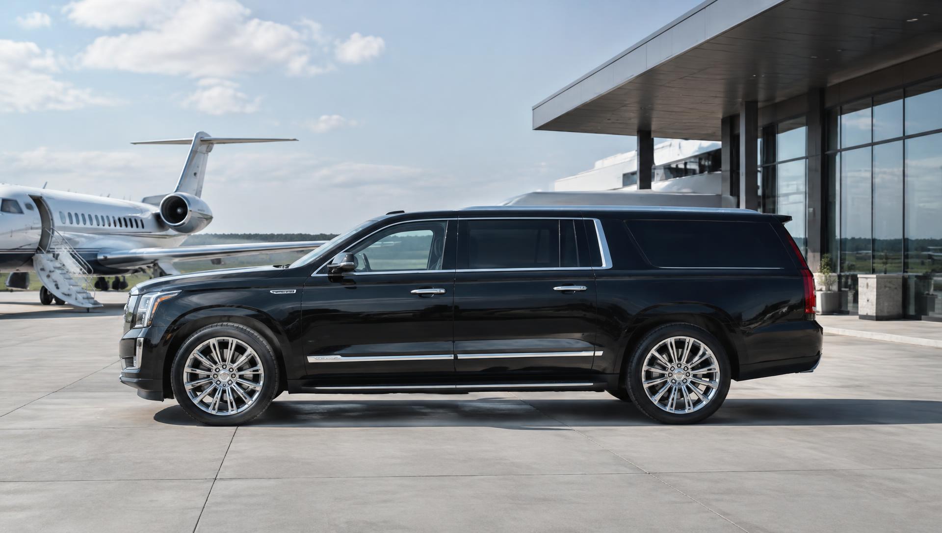 Extended full-size SUV on a quiet street