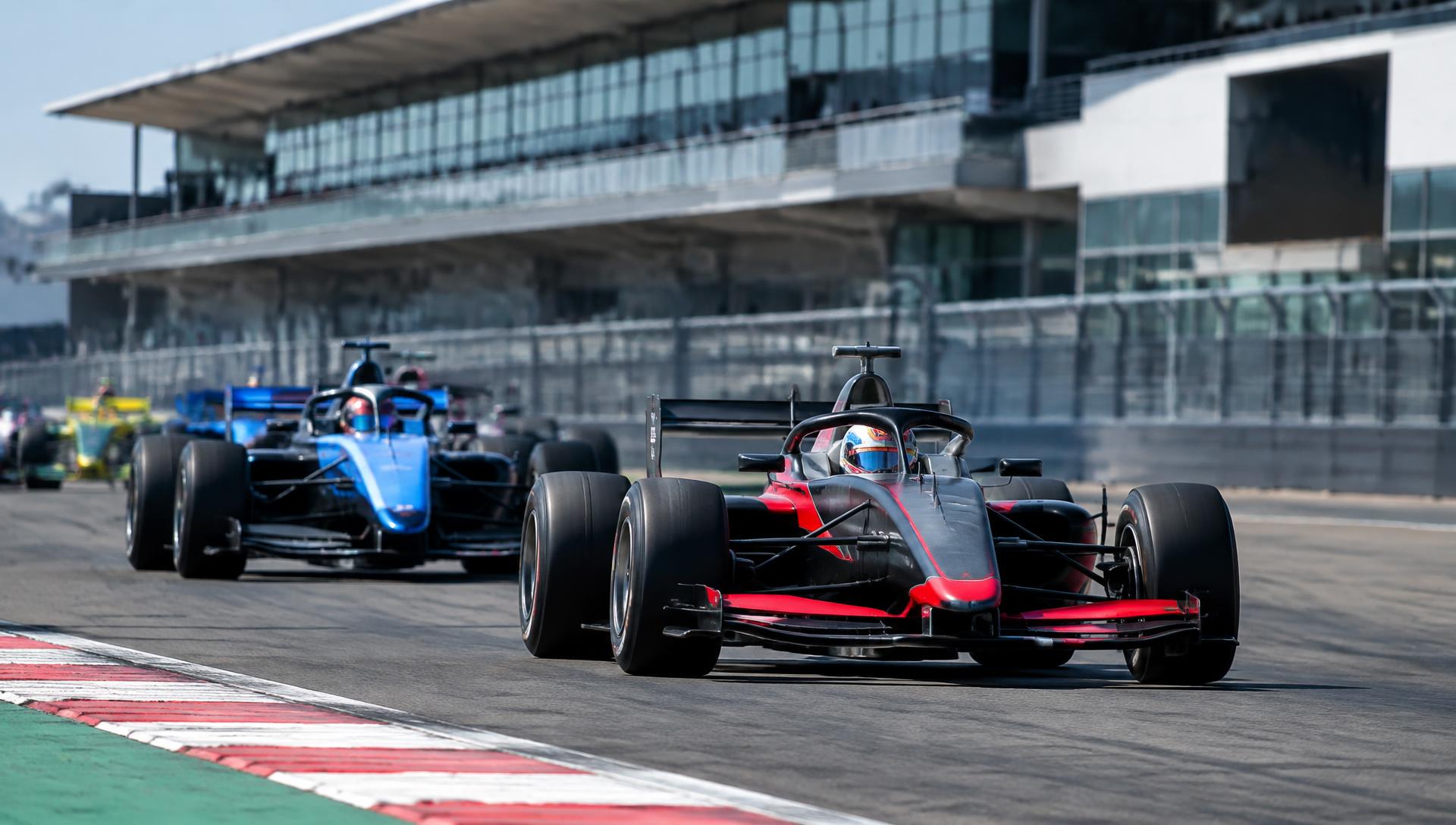 Open-wheel racing at a motor racing circuit