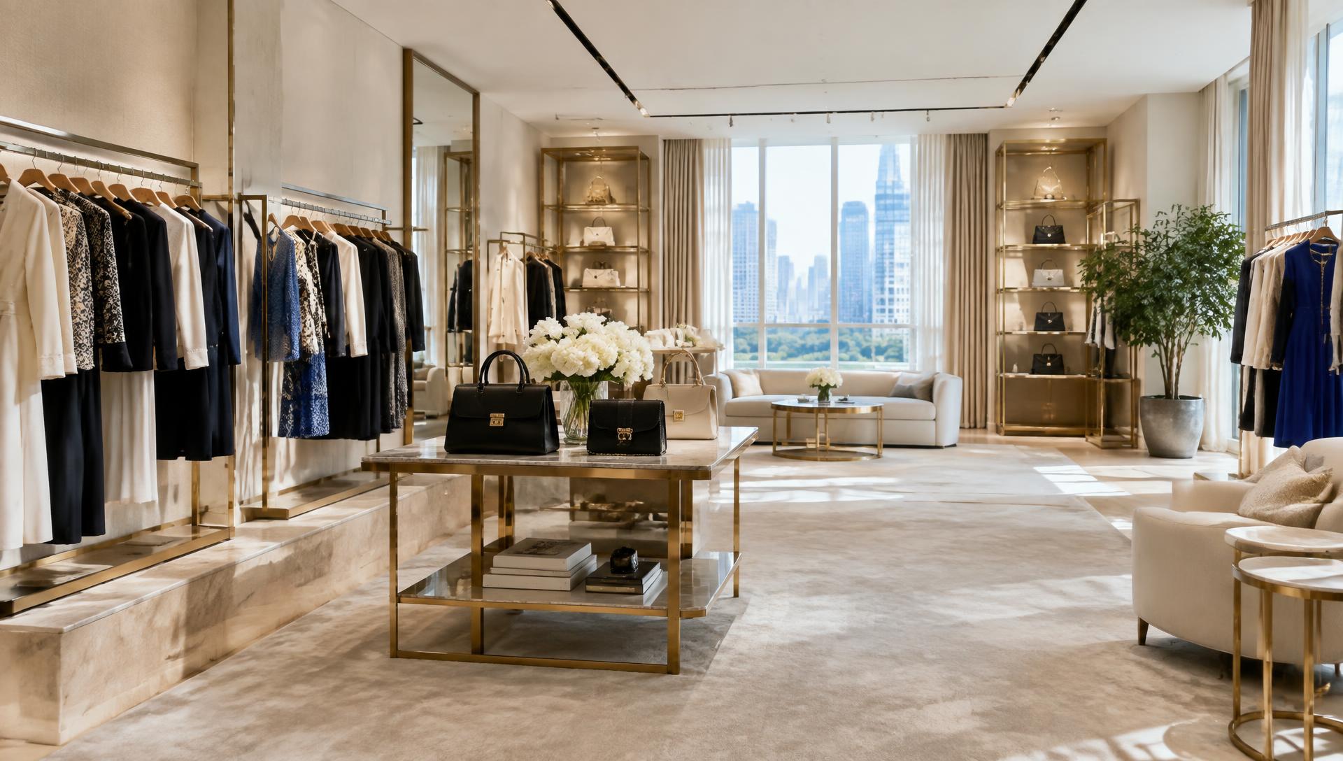 Luxury boutique interior arranged for a private appointment