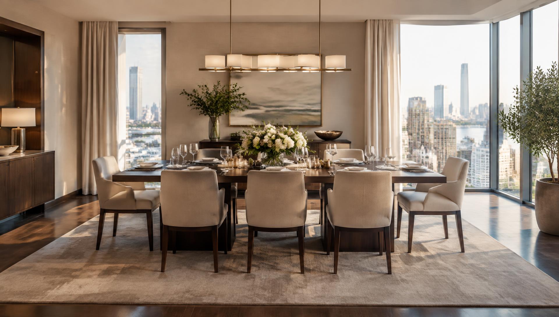 Private dining room prepared for an intimate evening service