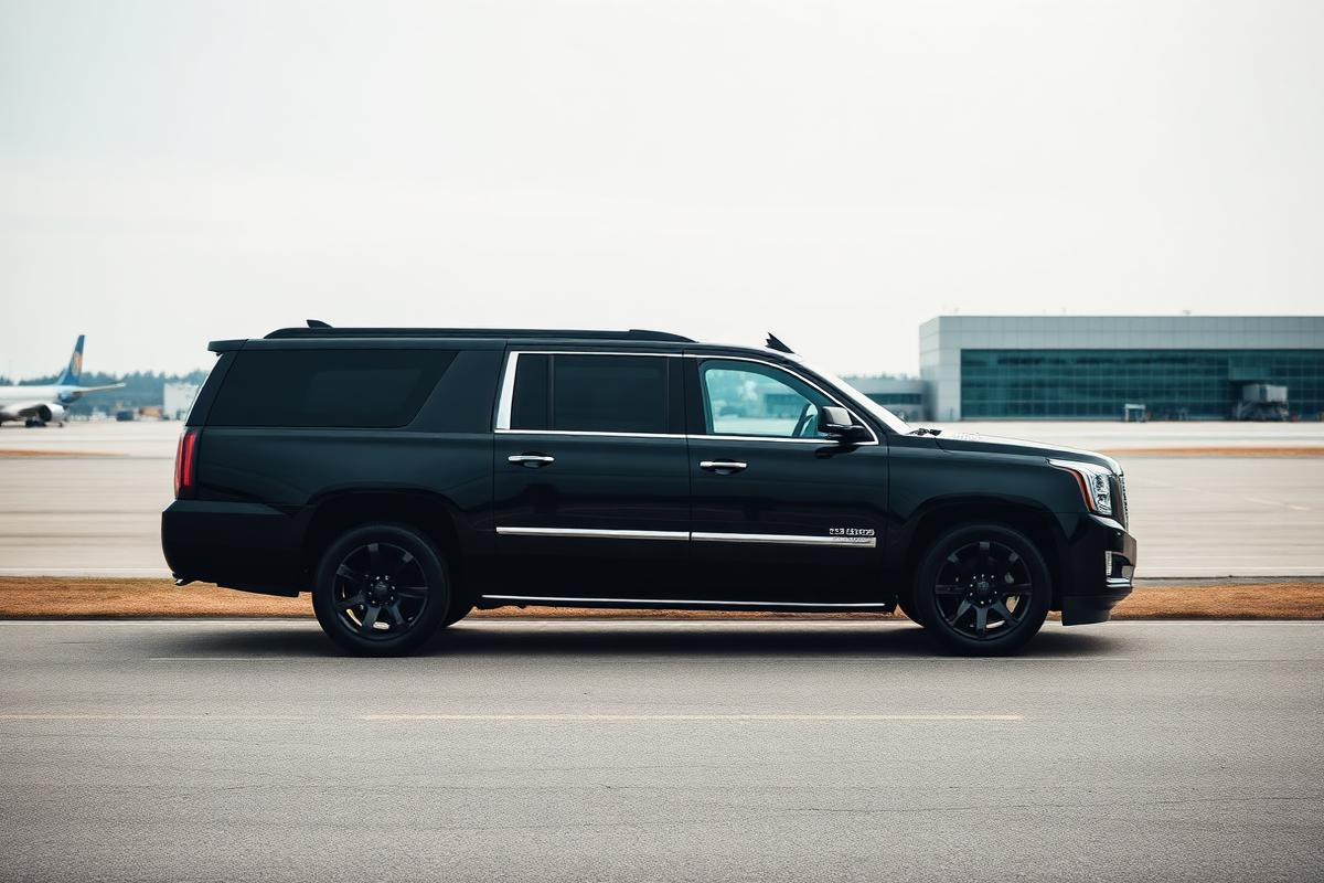 Extended full-size SUV on a quiet street